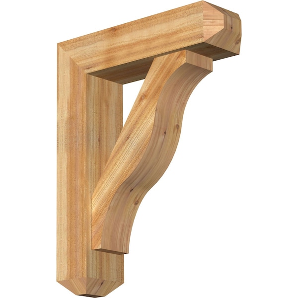 Ekena Millwork Funston Craftsman Rough Sawn Bracket w/ Offset Brace, Western Red Cedar, 8"W x 30"D x 38"H BKT0806X30X38FST04RWR - main